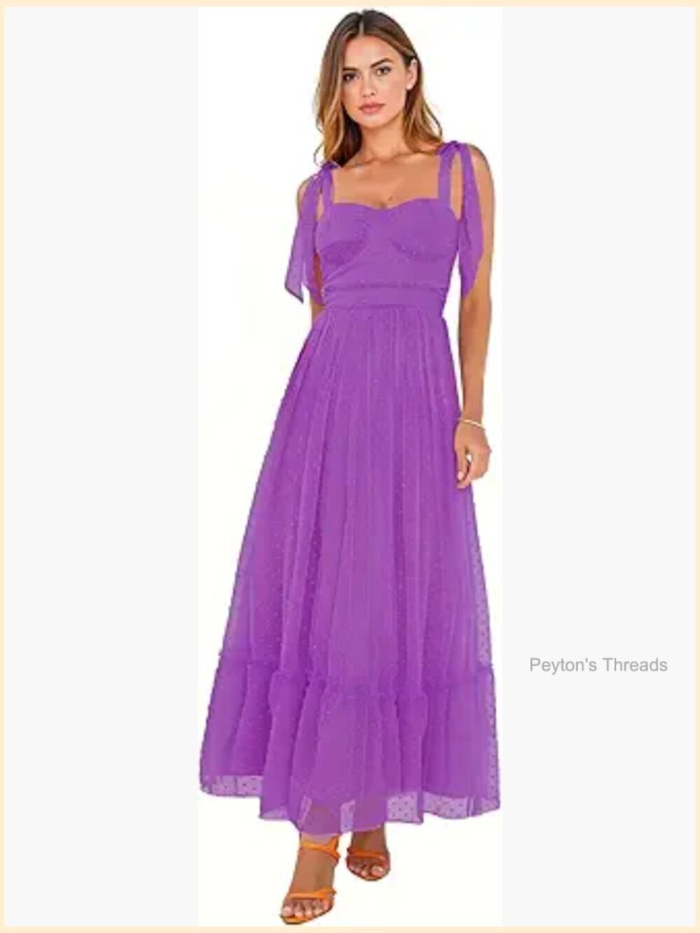 Sweetheart Neck Mesh A-line Midi Dress with Built-in Bra